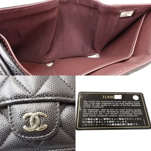 CHANEL Black Caviar Leather Logo Wallet - Picture 9 of 10